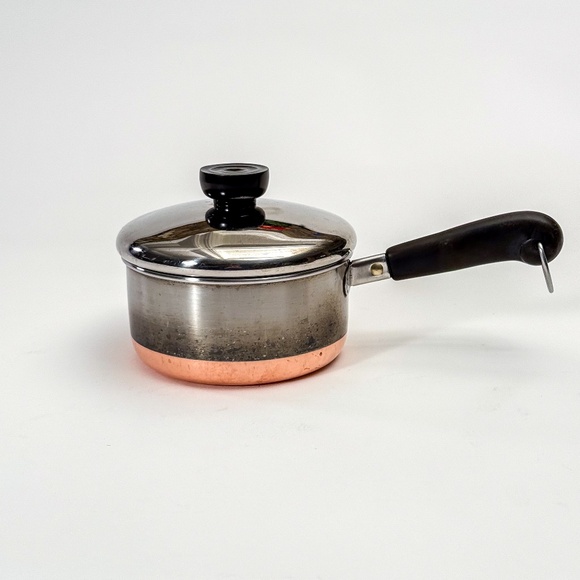 Vintage Revere Ware 1L / 86 – Copper Bottom Stainless Steel Saucepan with Lid - Picture 1 of 6
